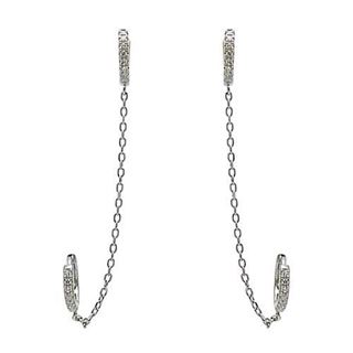 Foto de 25-2048 - PENDIENTES PLATA CRIOLLA CIRCONITA 11MM CADENA 70MM