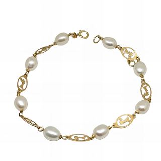 Foto de 99-PU-039 - PULSERA PERLAS VIRGEN NIÑA 5MM 16.5CM 18K