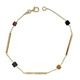 Foto de 10-649-133 - PULSERA PIEDRAS COLOR 3.5MM 19CM (3,45gr) 18K