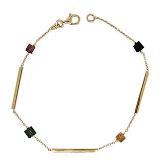 Foto de 10-649-133 - PULSERA PIEDRAS COLOR 3.5MM 19CM (3,45gr) 18K