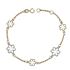 Foto de 10-00-7737 - PULSERA FLORES BICOLOR 9-7MM 18.5CM (1,94gr) 18K