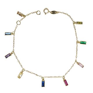 Foto de 45-606PU - PULSERA PIEDRAS COLORES 5.5MM (ANILLA A 2.5CM) 17.5CM 18K