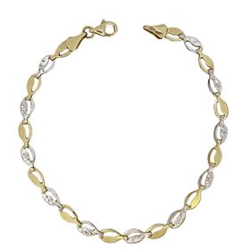 Foto de 44-007 - PULSERA BICOLOR LAPIDADA 4MM 18CM (3,30gr) 18K