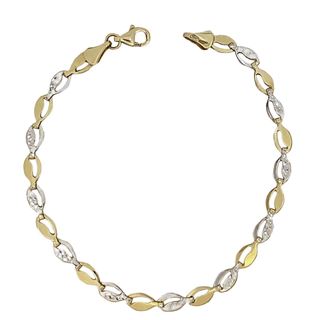 Foto de 44-007 - PULSERA BICOLOR LAPIDADA 4MM 18CM (3,30gr) 18K