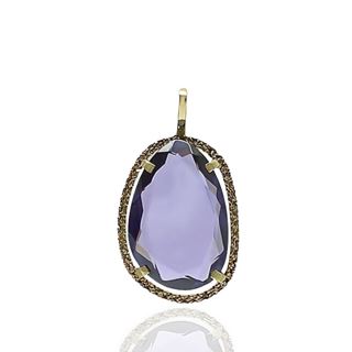 Foto de 71-4643CM - COLGANTE PIEDRA COLOR MORADO 20MM 18K