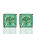 Foto de 05-3988V - PENDIENTES PIEDRAS COLOR VERDE 8X8MM PRESIÓN 18K