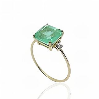 Foto de 05-3988VS - SORTIJA PIEDRAS COLOR VERDE CIRCONITA 8MM 18K