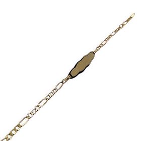 Foto de 04-025087 - PULSERA BEBÉ PLACA NUBE (PLACA 7X24MM) 14CM (ANILLA A 1.5CM) (1,87gr) 18K