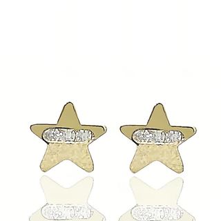 Foto de 99-PT818 - PENDIENTES ESTRELLA CIRCONITA MATE-BRILLO 5.5MM 18K