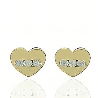 Foto de 99-PT820 - PENDIENTES CORAZÓN CIRCONITA MATE-BRILLO 4MM 18K