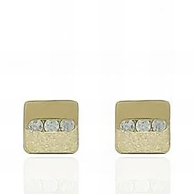 Foto de 99-PT822 - PENDIENTES CUADRADOS CIRCONITA 4MM 18K