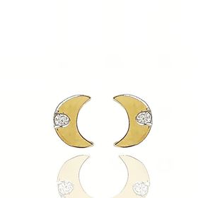 Foto de 99-PT855 - PENDIENTES LUNA CIRCONITA 5MM 18K