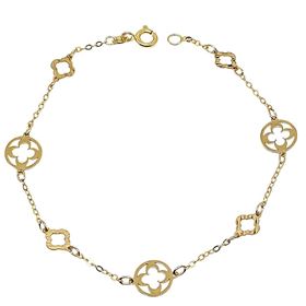 Foto de 10-656-172 - PULSERA FLORES CALADAS 8MM 18.5CM 18K**