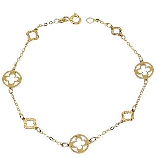 Foto de 10-656-172 - PULSERA FLORES CALADAS 8MM 18.5CM 18K**