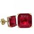 Foto de 05-3988RJ - PENDIENTES PIEDRAS COLOR ROJO 8X8MM PRESIÓN 18K