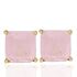 Foto de 05-3988RS - PENDIENTES PIEDRAS COLOR ROSA 8X8MM PRESIÓN 18K
