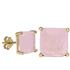 Foto de 05-3988RS - PENDIENTES PIEDRAS COLOR ROSA 8X8MM PRESIÓN 18K