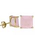 Foto de 05-3988RS-6 - PENDIENTES PIEDRAS COLOR ROSA 6X6MM PRESIÓN 18K