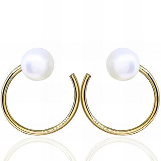 Foto de 71-13518 - PENDIENTES ARO 16MM PERLA 7MM PRESIÓN 18K 