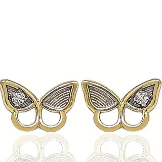 Foto de 51-1859906 - PENDIENTES MARIPOSA BICOLOR CIRCONITA 6MM 18K