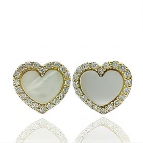Foto de 62-00186 - PENDIENTES CORAZÓN NÁCAR CIRCONITA 8MM 18K