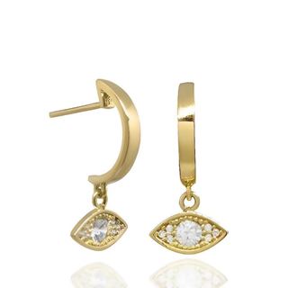 Foto de 40-7336 - PENDIENTES ARO OJO TURCO CIRCONITA 20MM PRESIÓN 18K