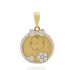 Foto de 10-00-6776 - MEDALLA BEBÉ FLOR CORAZÓN BICOLOR 16MM 18K