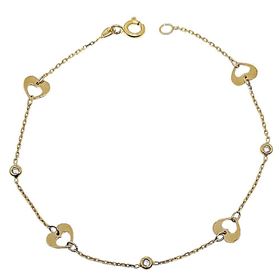 Foto de 10-656-169 - PULSERA CORAZONES CIRCONITA 18.5CM 18K**