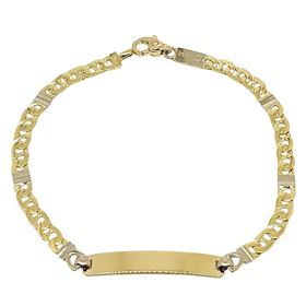 Foto de 10-439-076 - PULSERA PLACA BICOLOR 4MM 19CM (PLACA 8X30MM) (6,38gr) 18K**