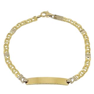 Foto de 10-439-076 - PULSERA PLACA BICOLOR 4MM 19CM (PLACA 8X30MM) (6,38gr) 18K**