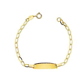 Foto de 45-058 - PULSERA BEBÉ PLACA BILBAO 2.5MM (PLACA 4.5X20MM) 12CM (1,00gr) 18K