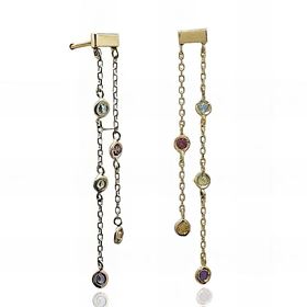 Foto de 71-11119 - PENDIENTES LARGOS PIEDRAS COLOR 34MM 18K