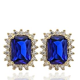 Foto de 28-030ZP - PENDIENTES ZAFIRO CIRCONITA 11MM 18K**