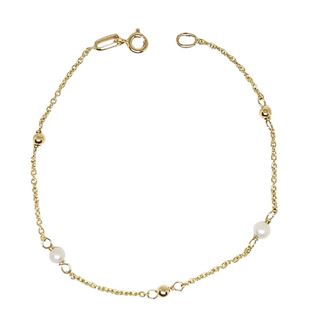 Foto de 10-31-7008 - PULSERA PERLAS-BOLAS 4.5-5MM 18CM 18K 