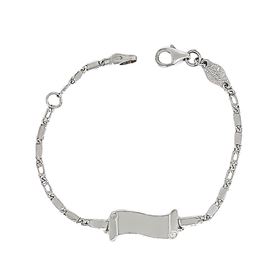 Foto de 14-4621-1 - PULSERA BEBÉ PLACA PERGAMINO (PLACA 6X16MM) 14CM O.B. ANILLA A 2CM (3,74gr) 18K