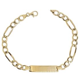 Foto de 10-391-066 - PULSERA PLACA HUECA 3X1 6.5MM (PLACA 7X32MM) 21CM (8,10gr) 18K