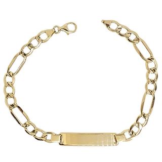 Foto de 10-391-066 - PULSERA PLACA HUECA 3X1 6.5MM (PLACA 7X32MM) 21CM (8,10gr) 18K