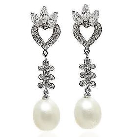 Foto de 71-3134B - PENDIENTES PERLA 9MM CIRCONITA 40MM PRESIÓN O.B. 18K