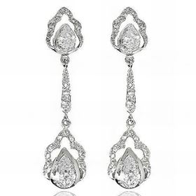 Foto de 71-3438B - PENDIENTES CIRCONITA 43MM PRESIÓN O.B. 18K