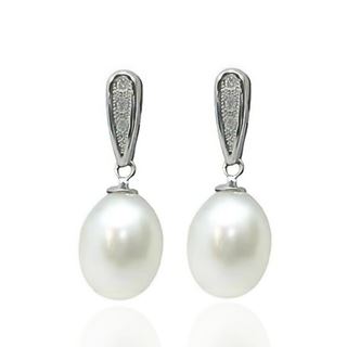 Foto de 90-6632B - PENDIENTES PERLA CIRCONITA 23MM O.B. 18K