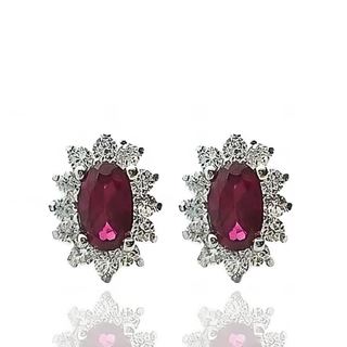 Foto de 13-7588BRP - PENDIENTES RUBÍ CIRCONITA 8MM O.B. 18K