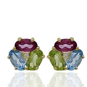 Foto de 71-10909 - PENDIENTES PIEDRAS COLOR 8MM 18K