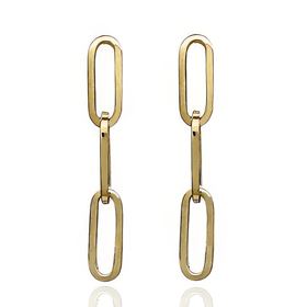 Foto de 71-12746 - PENDIENTES ESLABONES 30MM PRESIÓN 18K