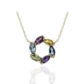 Foto de 71-12450G - GARGANTILLA PIEDRAS COLOR 10MM 45CM (ANILLA A 5CM) 18K