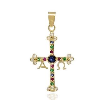 Foto de 40-7600 - CRUZ DE LA VICTORIA- COVADONGA PIEDRAS COLOR 21MM 18K
