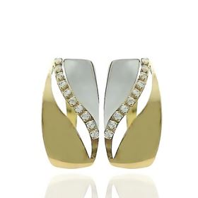 Foto de 70-1097 - PENDIENTES BICOLOR CIRCONITA 14MM CATALÁN 18K