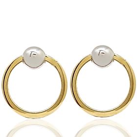 Foto de 71-9659-1G - PENDIENTES ARO BICOLOR 14MM BOLA 5MM 18K