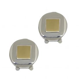 Foto de 11-1868BIC - CUBREBOTONES REDONDOS BICOLOR 15MM 18K