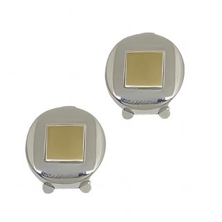 Foto de 11-1868BIC - CUBREBOTONES REDONDOS BICOLOR 15MM 18K