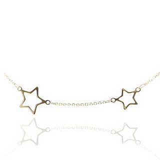 Foto de 04-521G - GARGANTILLA DOS ESTRELLAS 7-10MM 42CM (ALARGADOR 3CM) 18K